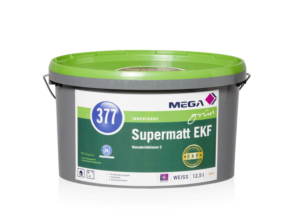 Konservierungsmittelfreie Farbe  MEGAgrün 377 Supermatt EKF weiß