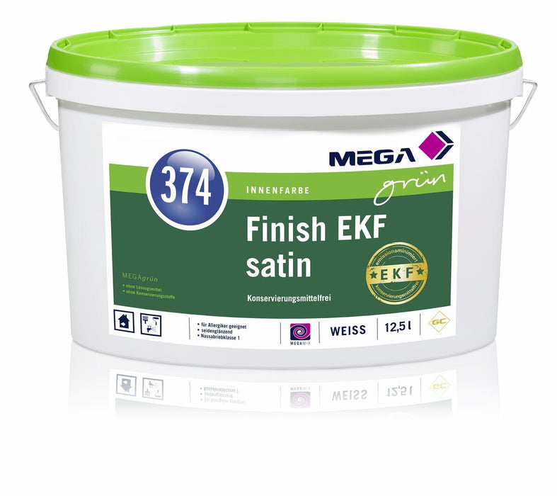 Konservierungsmittelfreie Farbe Finish EKF satin 5 l / 12,50 l weiß MEGAgrün