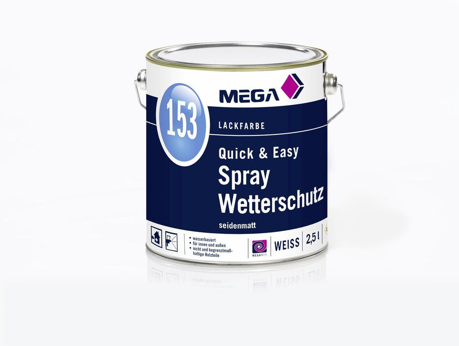 Quick & Easy Spray Holzfarbe Wetterschutz 2,50 l weiß 9110 MEGA 153