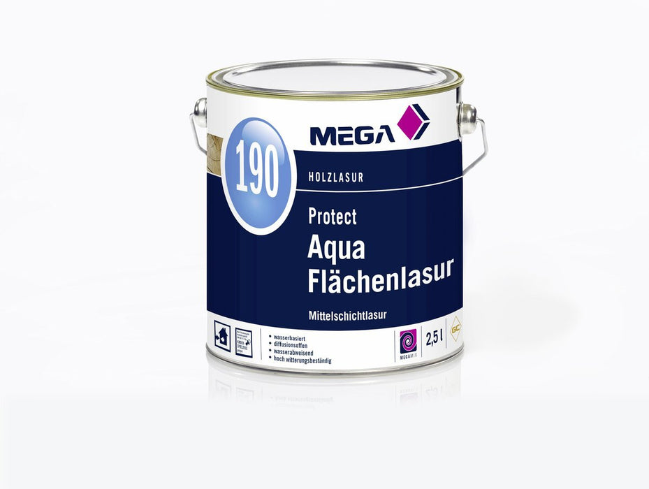 Flächenlasur MEGA 190 Protect Aqua 9 Farbtöne